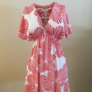 Deep V Neck Floral Dress